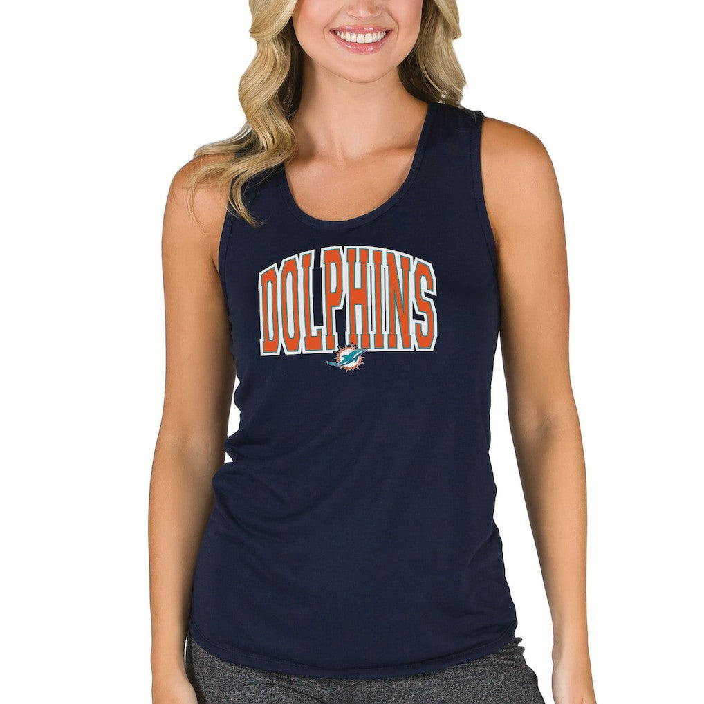 Miami Dolphins Concepts Sport Women's Marathon Racer Back Tank Top Navy | NFL