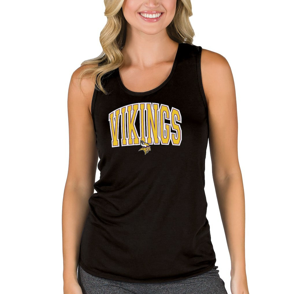 Minnesota Vikings Concepts Sport Women's Marathon Racer Back Tank Top Black | NFL