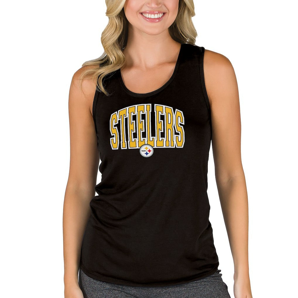 Pittsburgh Steelers Concepts Sport Women's Marathon Racer Back Tank Top Black | NFL