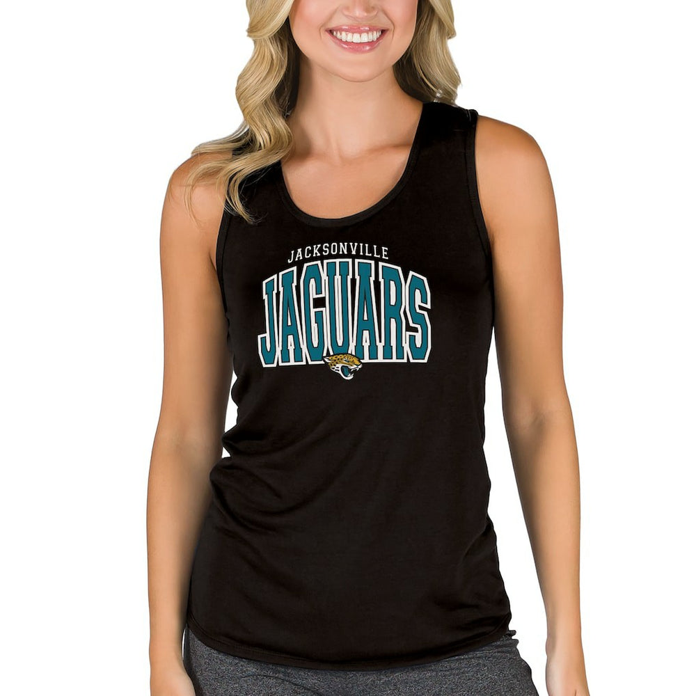 Jacksonville Jaguars Concepts Sport Women's Marathon Racer Back Tank Top Black | NFL