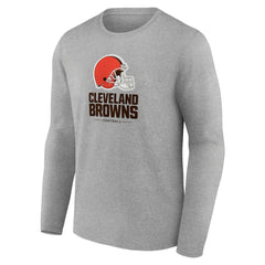 Cleveland Browns Team Lockup Long Sleeve T-Shirt Gray | NFL