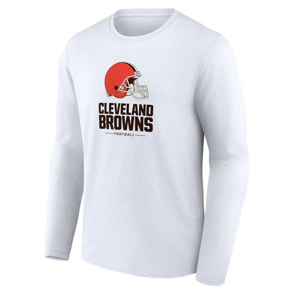 Cleveland Browns Team Lockup Long Sleeve T-Shirt White | NFL