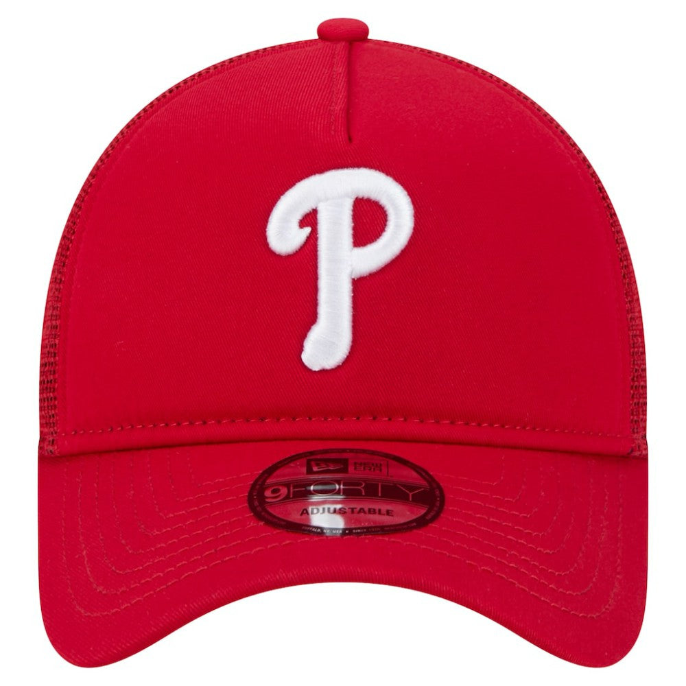 Philadelphia Phillies New Era 9FORTY A-Frame Trucker Adjustable Hat - MLB