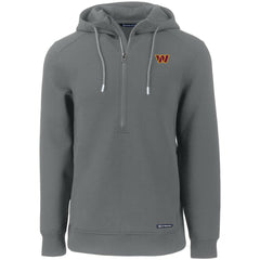 Washington Commanders Cutter & Buck Primary Mark Roam Eco Recycled Half-Zip Pullover Hoodie Gray | NFL