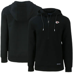 Kansas City Chiefs Cutter & Buck Primary Mark Roam Eco Recycled Half-Zip Pullover Hoodie Black | NFL