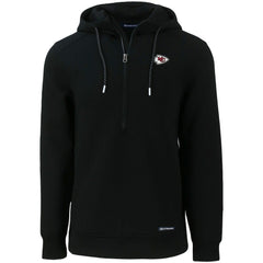 Kansas City Chiefs Cutter & Buck Primary Mark Roam Eco Recycled Half-Zip Pullover Hoodie Black | NFL