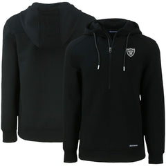 Las Vegas Raiders Cutter & Buck Primary Mark Roam Eco Recycled Half-Zip Pullover Hoodie Black | NFL