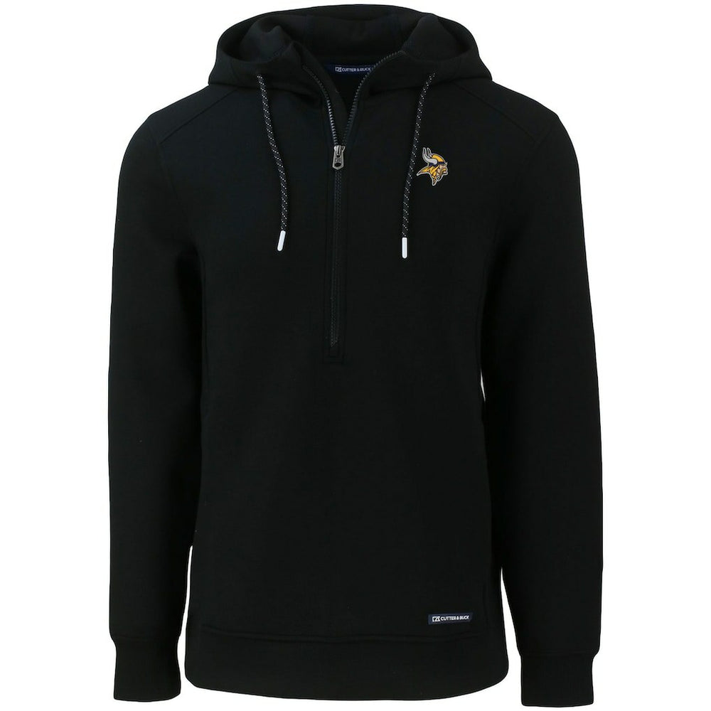 Minnesota Vikings Cutter & Buck Primary Mark Roam Eco Recycled Half-Zip Pullover Hoodie Black | NFL