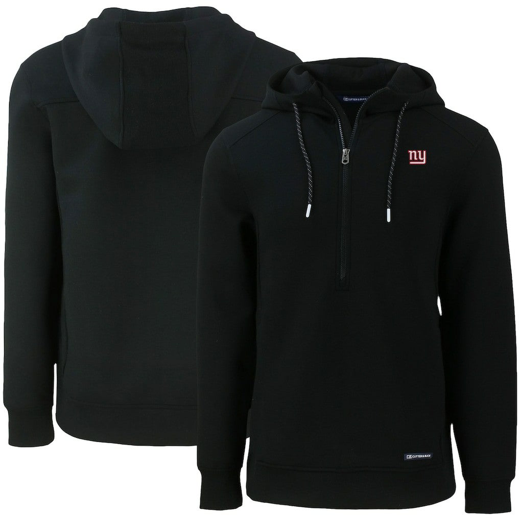 New York Giants Cutter & Buck Primary Mark Roam Eco Recycled Half-Zip Pullover Hoodie Black | NFL