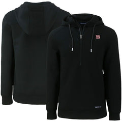 New York Giants Cutter & Buck Primary Mark Roam Eco Recycled Half-Zip Pullover Hoodie Black | NFL