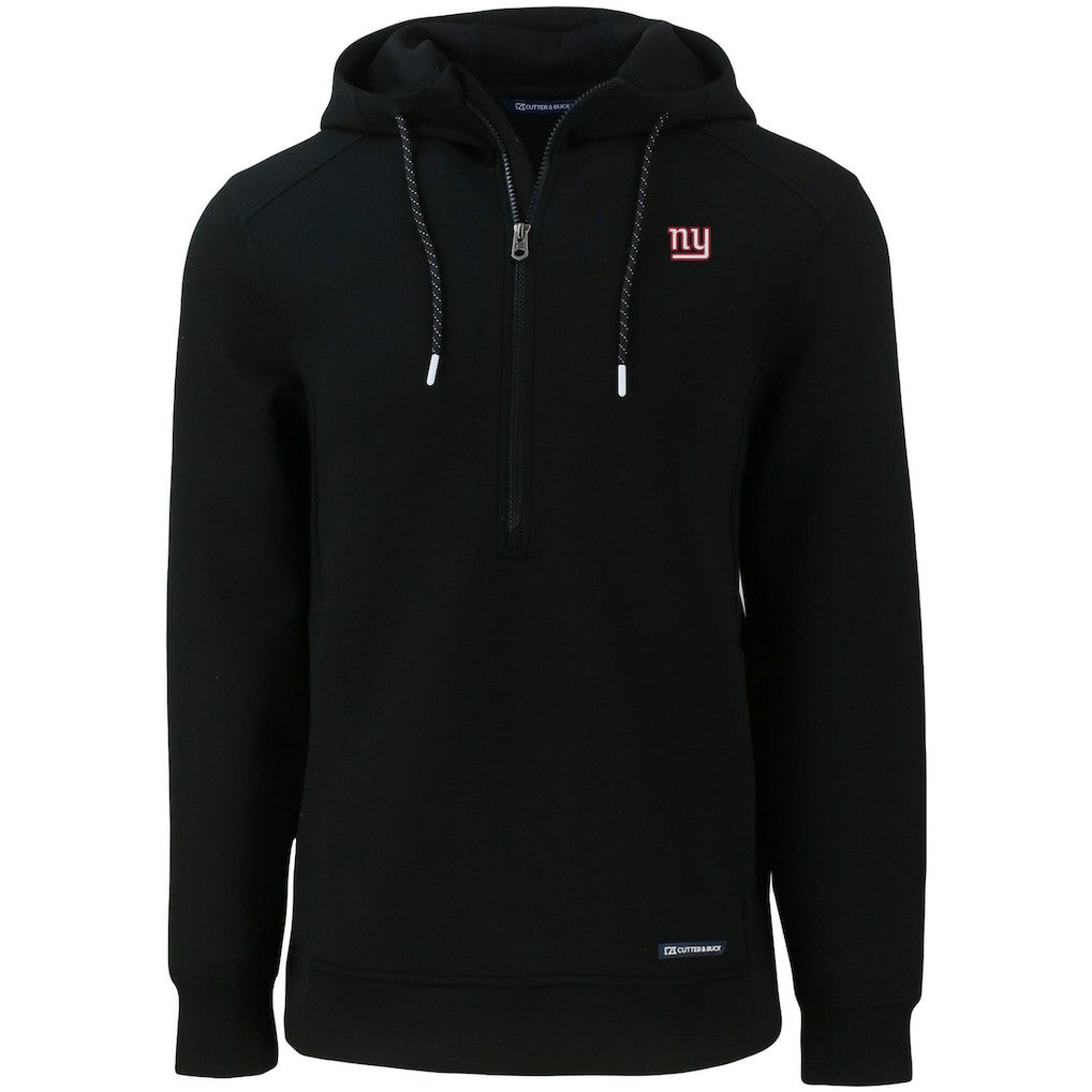 New York Giants Cutter & Buck Primary Mark Roam Eco Recycled Half-Zip Pullover Hoodie Black | NFL