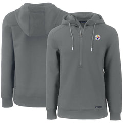 Pittsburgh Steelers Cutter & Buck Primary Mark Roam Eco Recycled Half-Zip Pullover Hoodie Gray | NFL