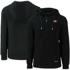 San Francisco 49ers Cutter & Buck Primary Mark Roam Eco Recycled Half-Zip Pullover Hoodie Black | NFL