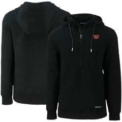 Washington Commanders Cutter & Buck Primary Mark Roam Eco Recycled Half-Zip Pullover Hoodie Black | NFL