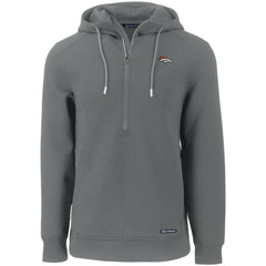 Denver Broncos Cutter & Buck Primary Mark Roam Eco Recycled Half-Zip Pullover Hoodie Gray | NFL