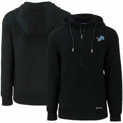Detroit Lions Cutter & Buck Primary Mark Roam Eco Recycled Half-Zip Pullover Hoodie Black | NFL