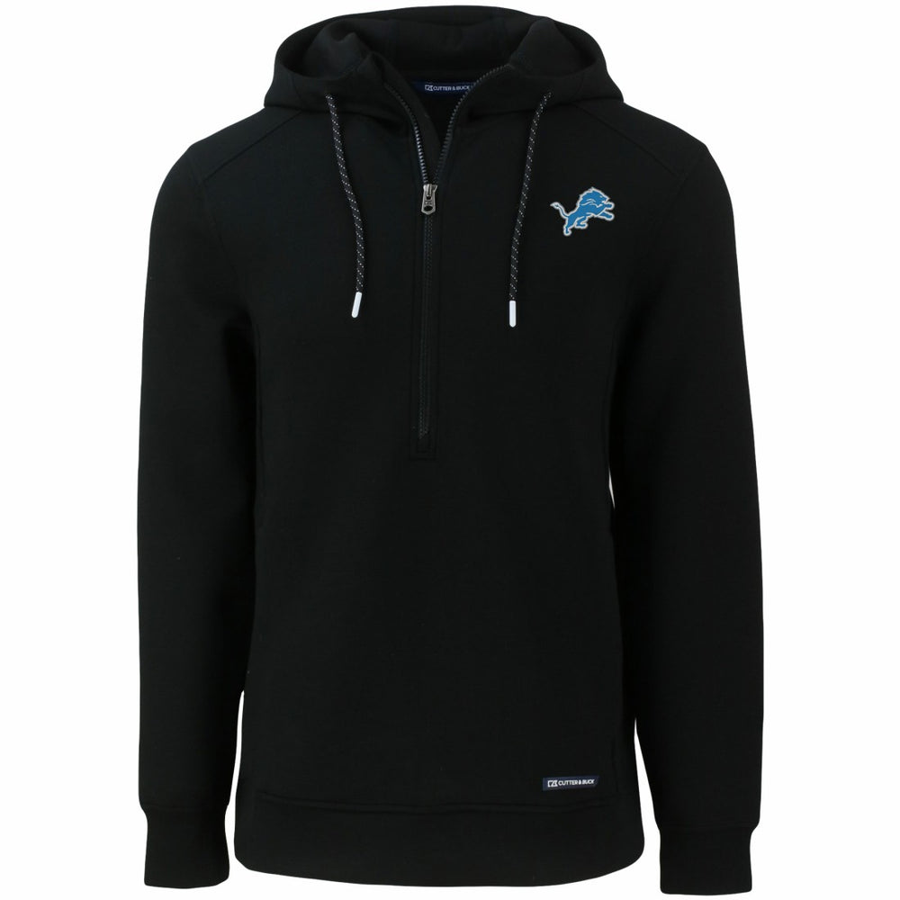 Detroit Lions Cutter & Buck Primary Mark Roam Eco Recycled Half-Zip Pullover Hoodie Black | NFL