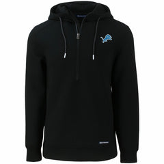 Detroit Lions Cutter & Buck Primary Mark Roam Eco Recycled Half-Zip Pullover Hoodie Black | NFL