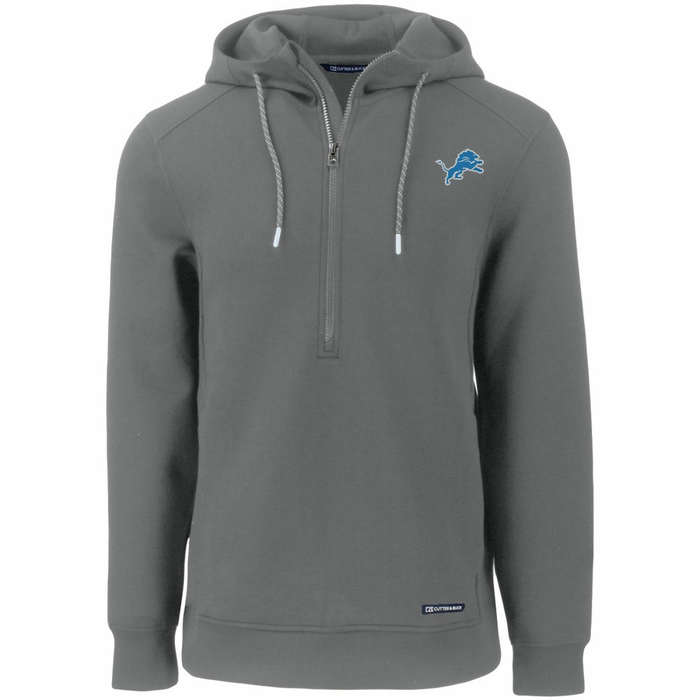 Detroit Lions Cutter & Buck Primary Mark Roam Eco Recycled Half-Zip Pullover Hoodie Gray | NFL
