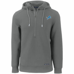 Detroit Lions Cutter & Buck Primary Mark Roam Eco Recycled Half-Zip Pullover Hoodie Gray | NFL