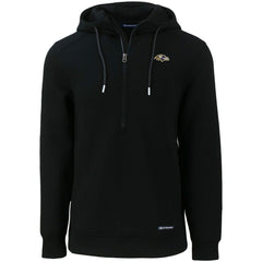 Baltimore Ravens Cutter & Buck Primary Mark Roam Eco Recycled Half-Zip Pullover Hoodie Black | NFL