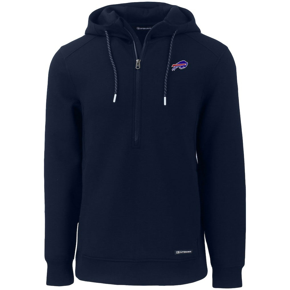 Buffalo Bills Cutter & Buck Primary Mark Roam Eco Recycled Half-Zip Pullover Hoodie Navy | NFL