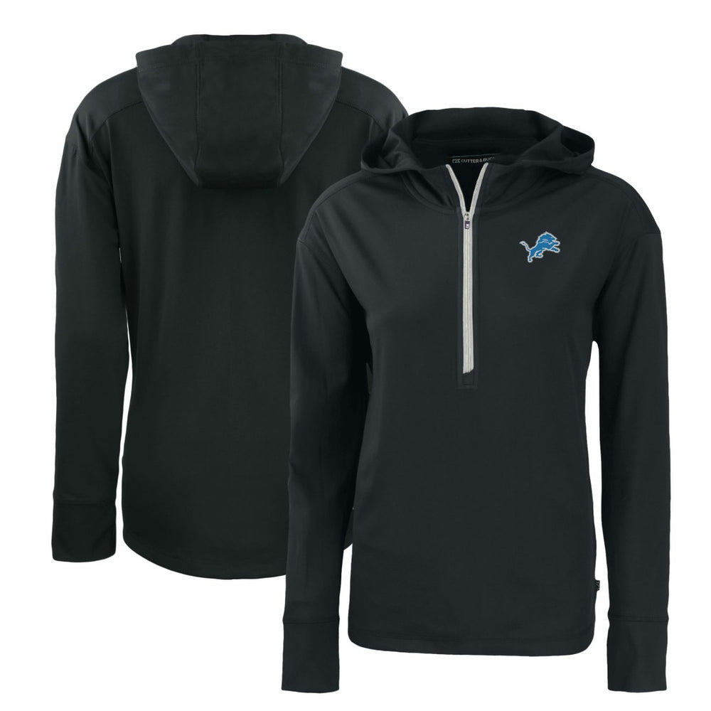 Detroit Lions Cutter & Buck Women's Primary Mark Daybreak Eco Recycled Half-Zip Hoodie Black | NFL