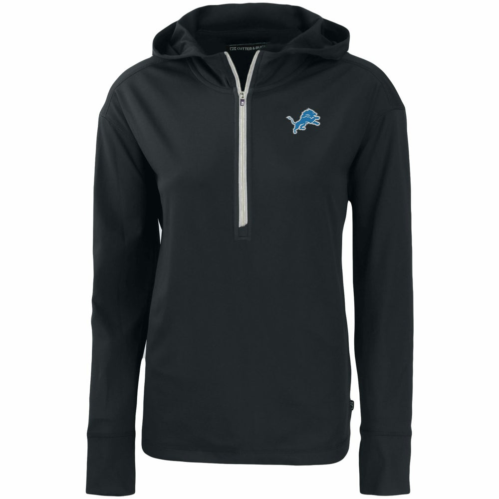 Detroit Lions Cutter & Buck Women's Primary Mark Daybreak Eco Recycled Half-Zip Hoodie Black | NFL