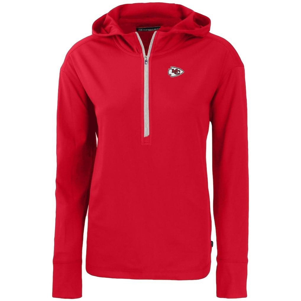 Kansas City Chiefs Cutter & Buck Women's Primary Mark Daybreak Eco Recycled Half-Zip Hoodie Red | NFL