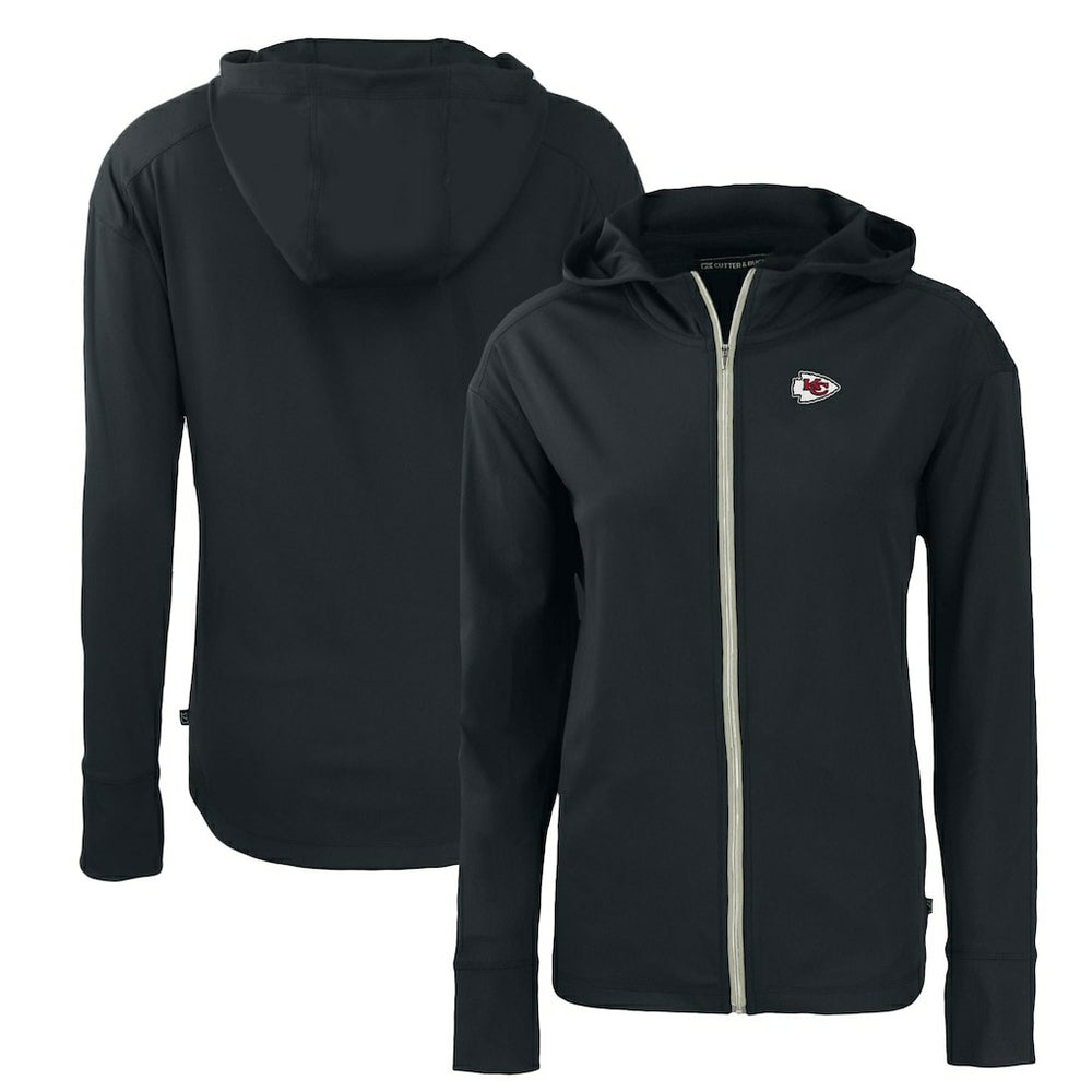 Kansas City Chiefs Cutter & Buck Women's Primary Mark Daybreak Eco Recycled Full-Zip Hoodie Black | NFL
