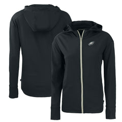 Philadelphia Eagles Cutter & Buck Women's Primary Mark Daybreak Eco Recycled Full-Zip Hoodie Black | NFL