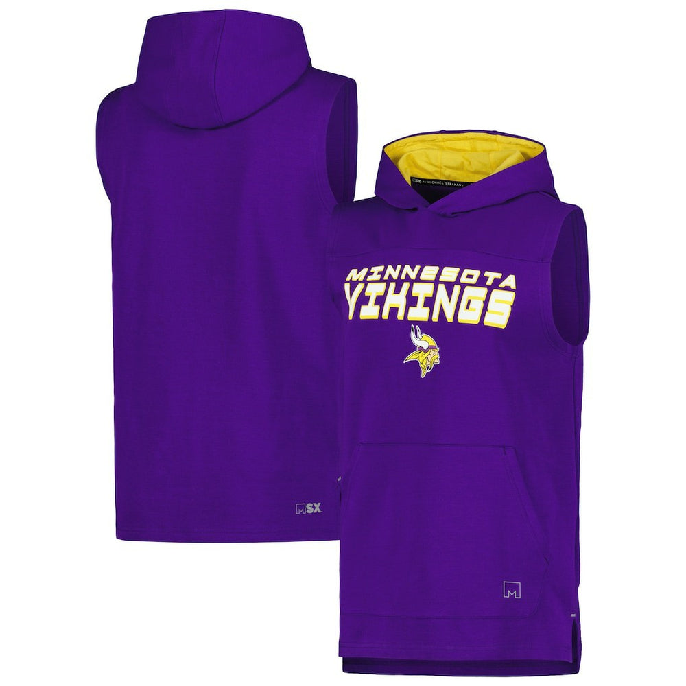 Minnesota Vikings MSX by Michael Strahan Captain Sleeveless Hoodie T-Shirt Purple | NFL