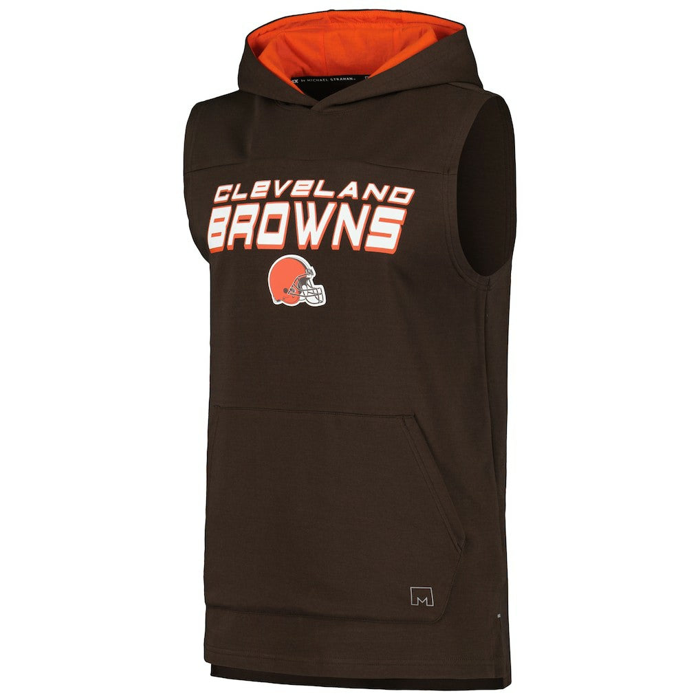 Cleveland Browns MSX by Michael Strahan Captain Sleeveless Hoodie T-Shirt Brown | NFL