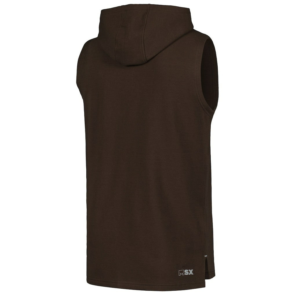 Cleveland Browns MSX by Michael Strahan Captain Sleeveless Hoodie T-Shirt Brown | NFL