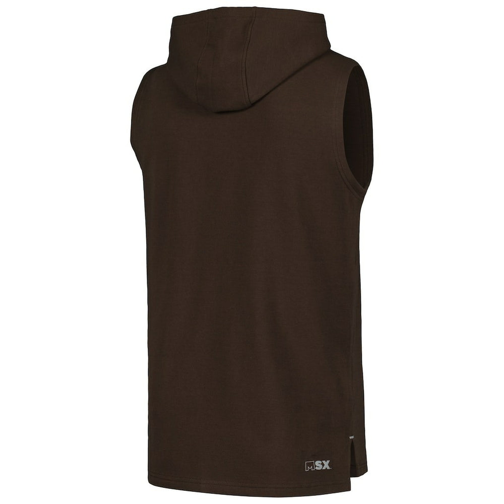 Cleveland Browns MSX by Michael Strahan Captain Sleeveless Hoodie T-Shirt Brown | NFL