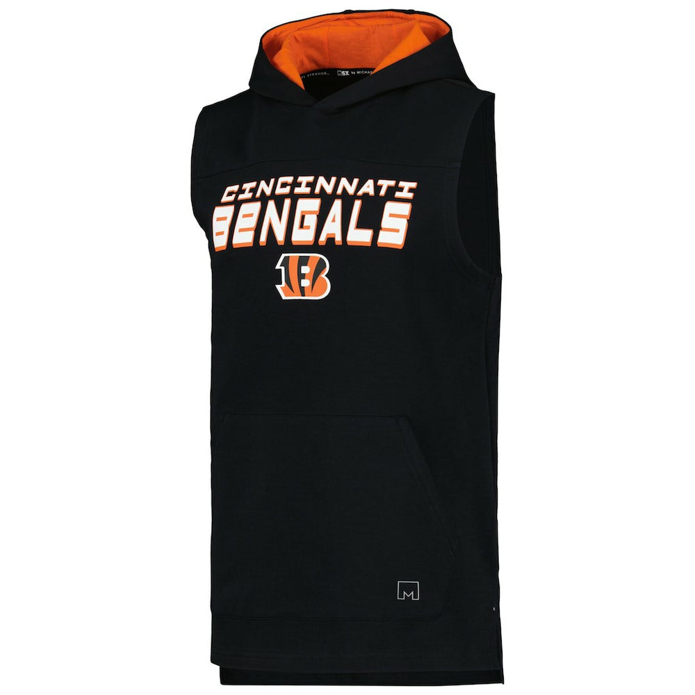 Cincinnati Bengals MSX by Michael Strahan Captain Sleeveless Hoodie T-Shirt Black | NFL
