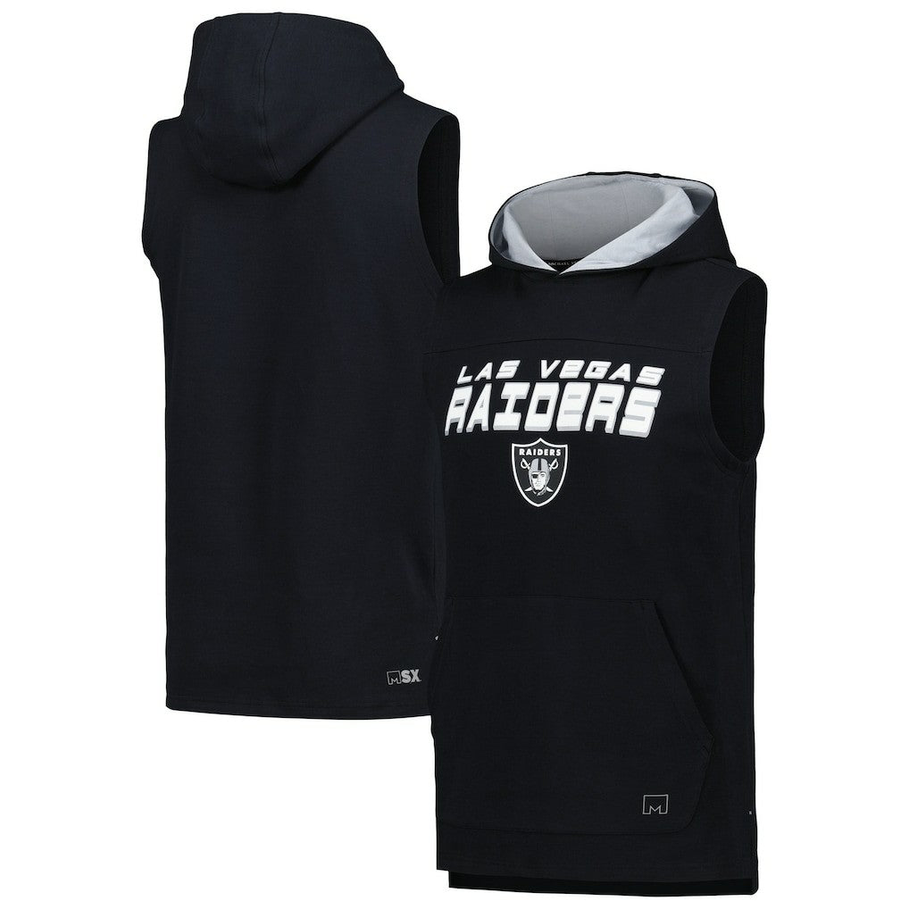 Las Vegas Raiders MSX by Michael Strahan Captain Sleeveless Hoodie T-Shirt Black | NFL