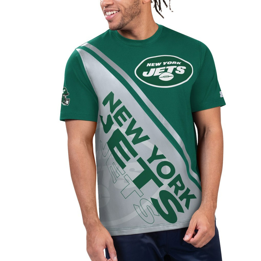 New York Jets Starter Finish Line Extreme Graphic T-Shirt Green/White | NFL