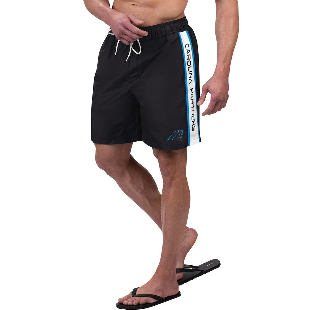 Carolina Panthers G-III Sports by Carl Banks Streamline Volley Swim Shorts Black | NFL