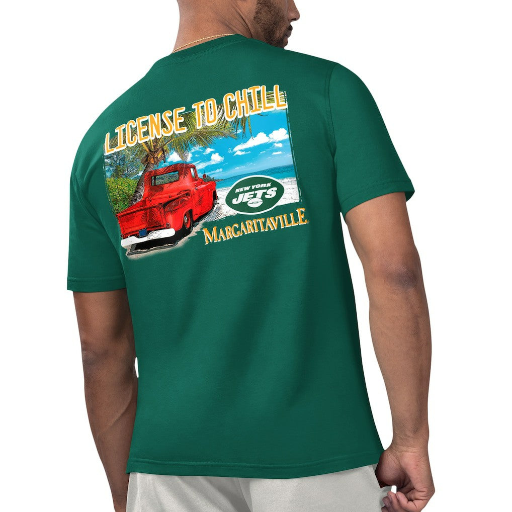 New York Jets Margaritaville Licensed to Chill T-Shirt Green | NFL