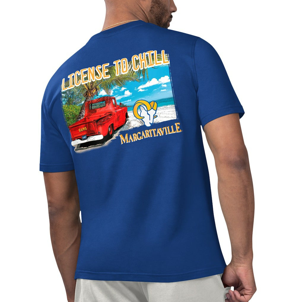 Los Angeles Rams Margaritaville Licensed to Chill T-Shirt Royal | NFL