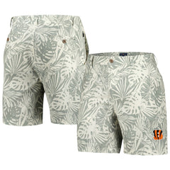 Cincinnati Bengals Margaritaville Sandwashed Monstera Print Amphib Shorts Gray | NFL