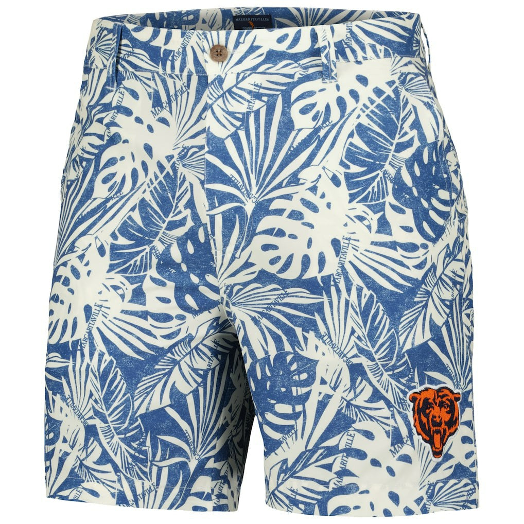 Chicago Bears Margaritaville Sandwashed Monstera Print Amphib Shorts Navy | NFL