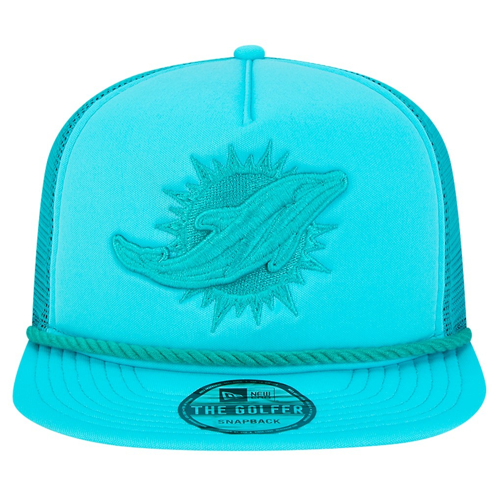 New Era Miami Dolphins Aqua Active Tone Golfer Snapback Hat | NFL