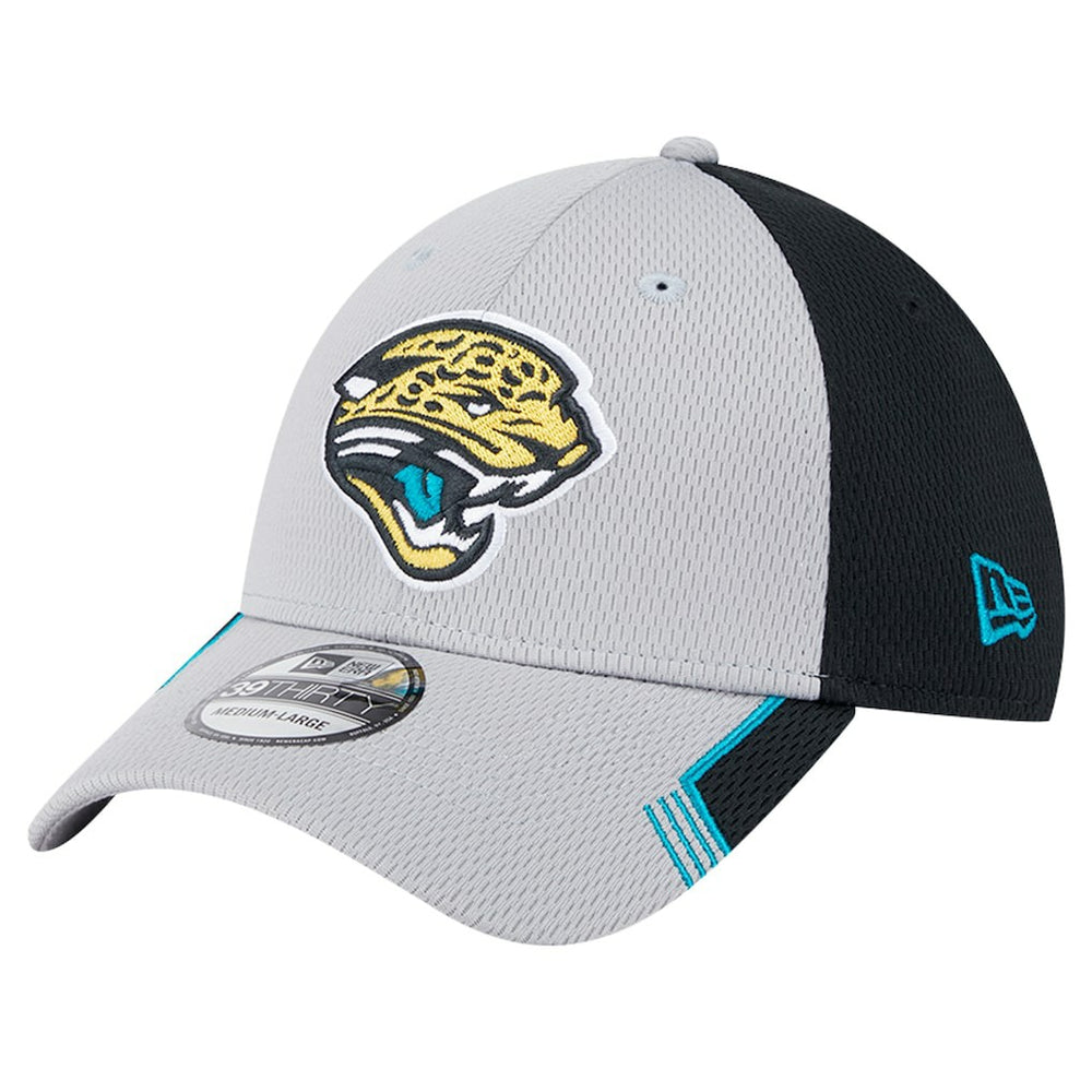 New Era Jacksonville Jaguars Gray Throwback Active Visor Trim 39THIRTY Flex Hat | NFL