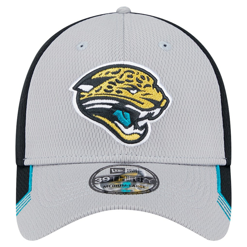 New Era Jacksonville Jaguars Gray Throwback Active Visor Trim 39THIRTY Flex Hat | NFL