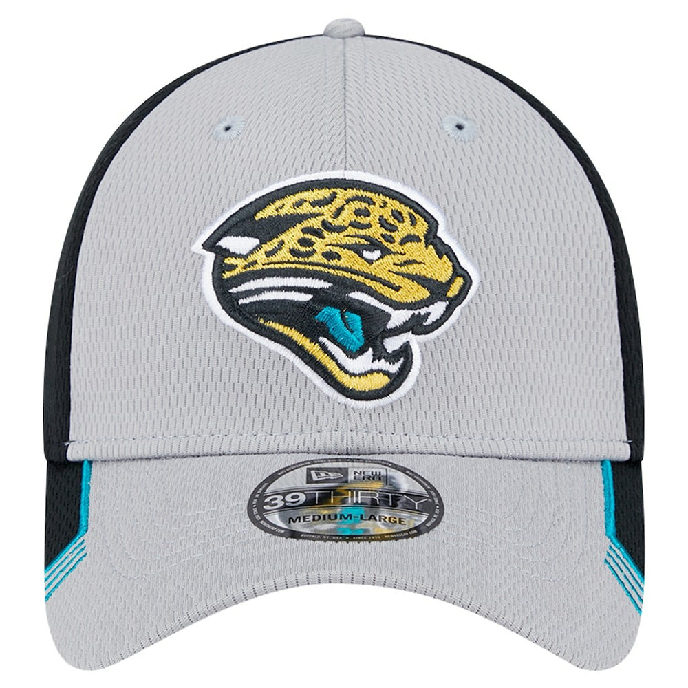 New Era Jacksonville Jaguars Gray Throwback Active Visor Trim 39THIRTY Flex Hat | NFL