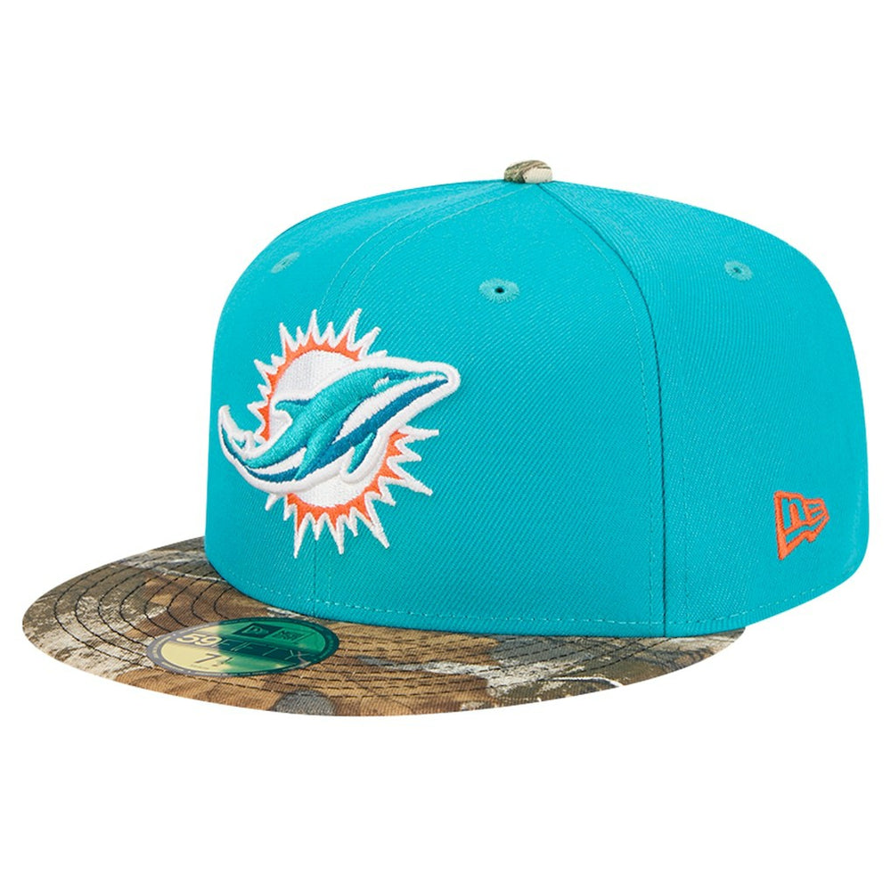 New Era Miami Dolphins Aqua Active Two-Tone Camo 59FIFTY Fitted Hat | NFL