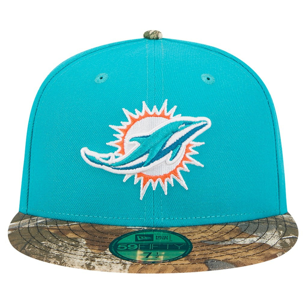 New Era Miami Dolphins Aqua Active Two-Tone Camo 59FIFTY Fitted Hat | NFL