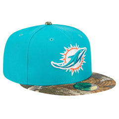 New Era Miami Dolphins Aqua Active Two-Tone Camo 59FIFTY Fitted Hat | NFL